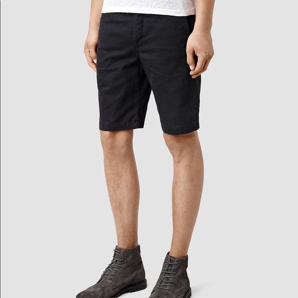 All Saints Mitre Deck Shorts in Navy Blue